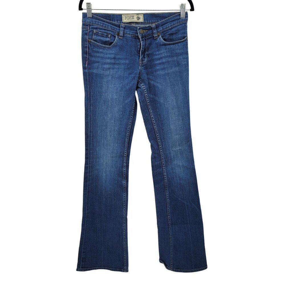 Vtg Victorias Secret Pink Womens Bootcut Jeans Sz 6L Med Wash‎ Stretch Long - Picture 12 of 12